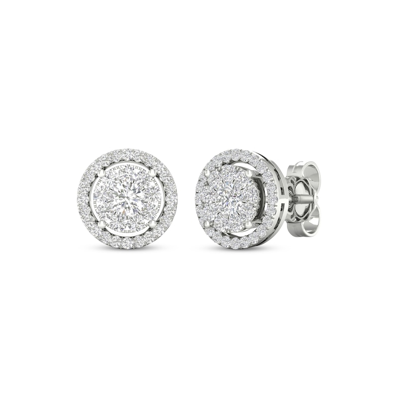 Previously Owned Diamond Stud Earrings 1/2 ct tw Round-Cut 10K White Gold