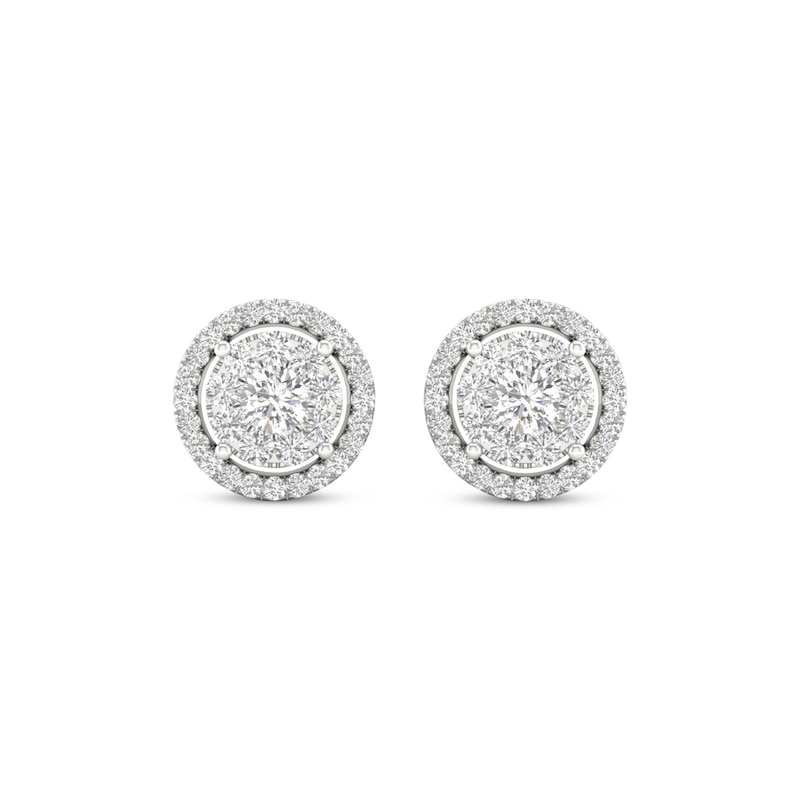 Previously Owned Diamond Stud Earrings 1/2 ct tw Round-Cut 10K White Gold