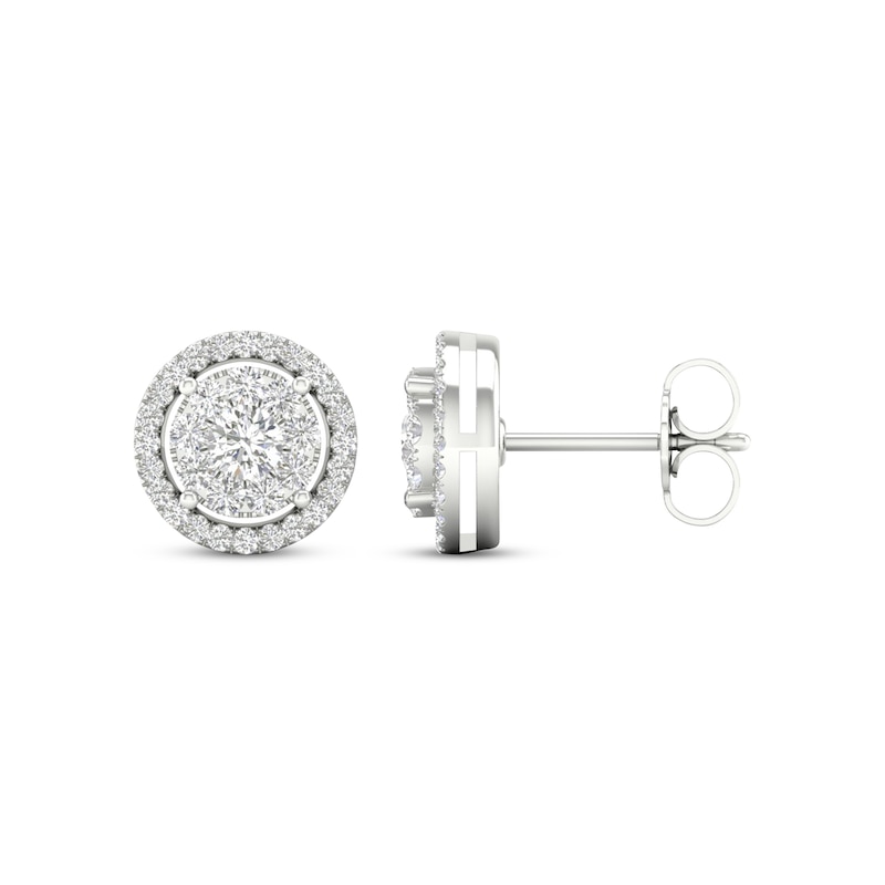 Previously Owned Diamond Stud Earrings 1/2 ct tw Round-Cut 10K White Gold