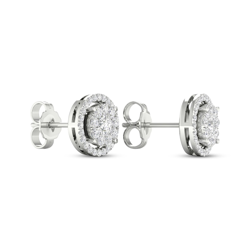 Previously Owned Diamond Stud Earrings 1/2 ct tw Round-Cut 10K White Gold