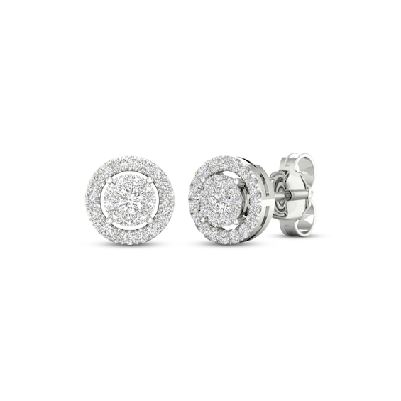 Previously Owned Diamond Stud Earrings 1/4 ct tw Round-Cut 10K White Gold