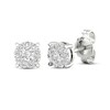 Thumbnail Image 1 of Previously Owned Diamond Halo Stud Earrings 1/4 ct tw Round-Cut 10K White Gold