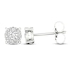 Thumbnail Image 3 of Previously Owned Diamond Halo Stud Earrings 1/4 ct tw Round-Cut 10K White Gold