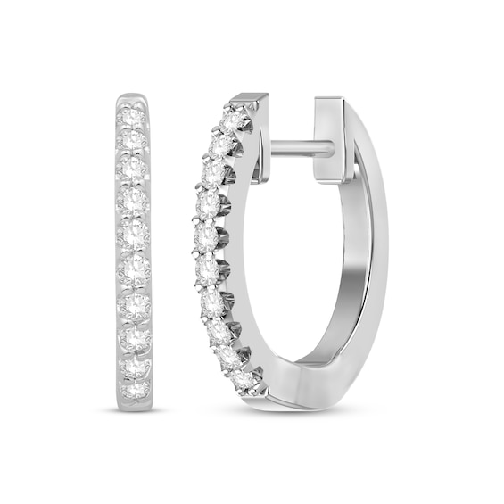 Previously Owned Diamond Hoop Earrings 1/6 ct tw 10K White Gold