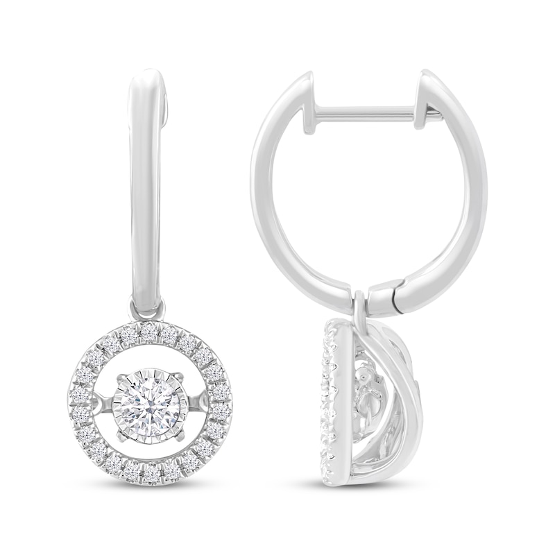 Previously Owned Unstoppable Love Diamond Halo Earrings 1/2 ct tw Round-Cut 10K White Gold