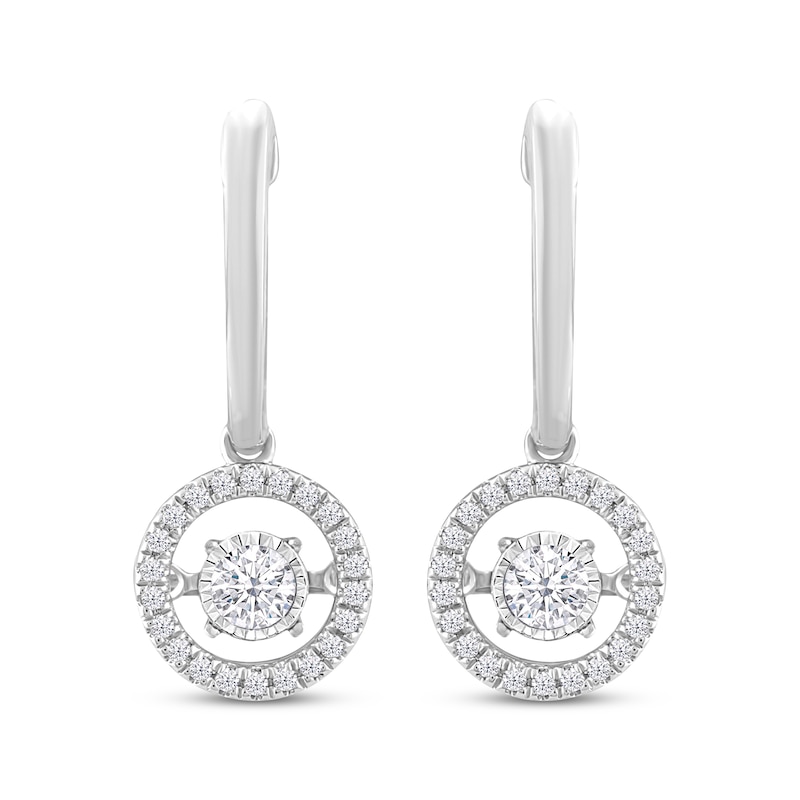 Main Image 2 of Previously Owned Unstoppable Love Diamond Halo Earrings 1/2 ct tw Round-Cut 10K White Gold