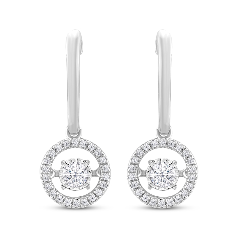 Previously Owned Unstoppable Love Diamond Halo Earrings 1/2 ct tw Round-Cut 10K White Gold