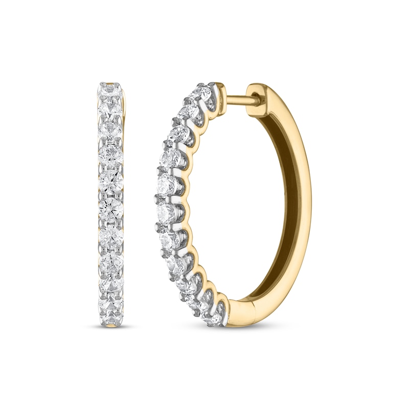 Previously Owned Diamond Hoop Earrings 1 ct tw 10K Yellow Gold | Kay