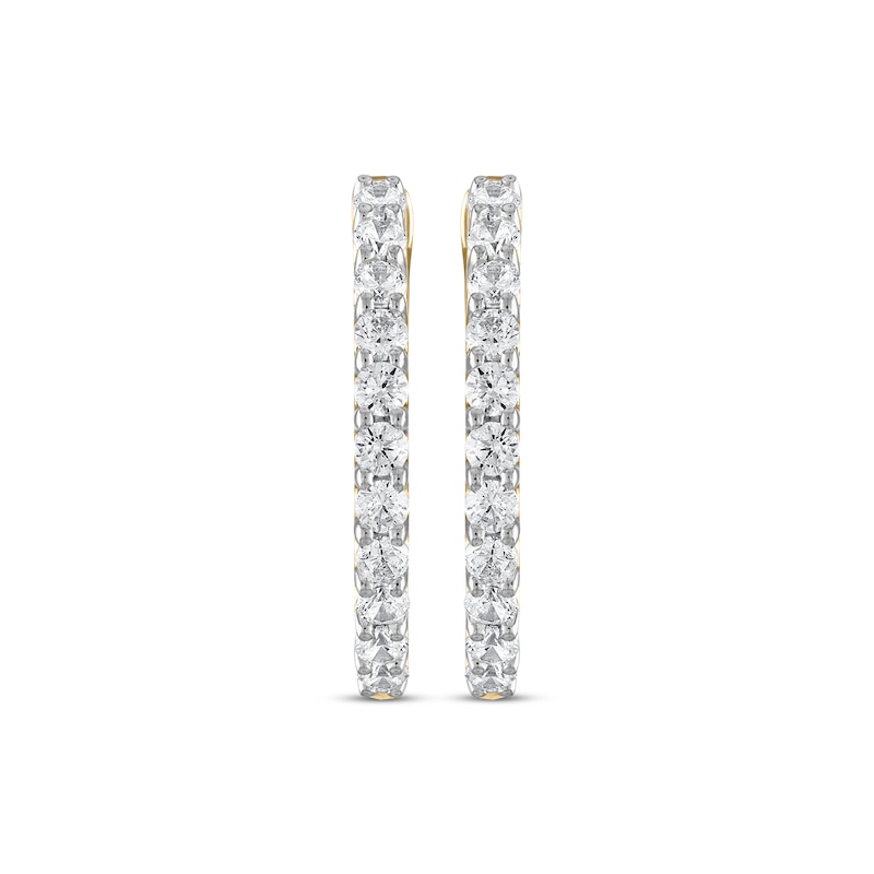 Main Image 2 of Previously Owned Diamond Hoop Earrings 1 ct tw 10K Yellow Gold