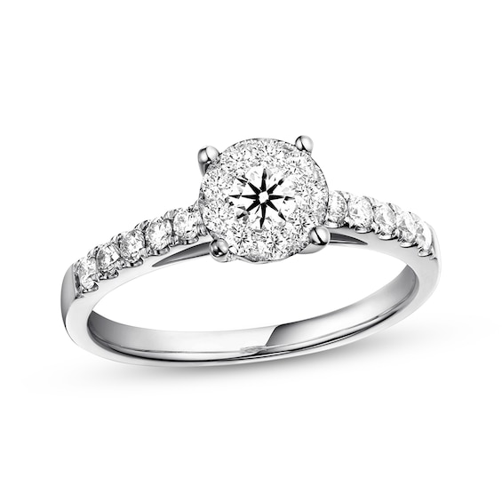 Previously Owned Diamond Engagement Ring 5/8 ct tw Round-cut 14K White Gold