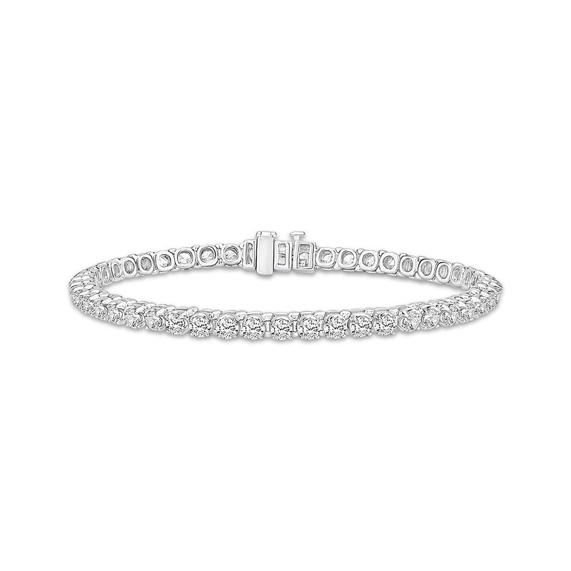 Main Image 1 of Previously Owned Diamond Bracelet 4-7/8 ct tw Round-cut 14K White Gold 7&quot;