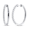 Thumbnail Image 1 of Previously Owned Diamond Hoop Earrings 1/2 ct tw 10K White Gold