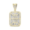 Previously Owned Men's Diamond Dog Tag Pendant 7/8 ct tw Round-cut 10K Yellow Gold