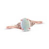 Thumbnail Image 1 of Previously Owned Natural Oval-Cut Ethiopian Opal Ring 1/15 ct tw Diamonds 10K Rose Gold