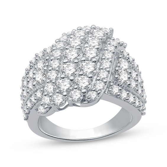 Previously Owned Diamond Bypass Ring 3 ct tw Round-Cut 10K White Gold