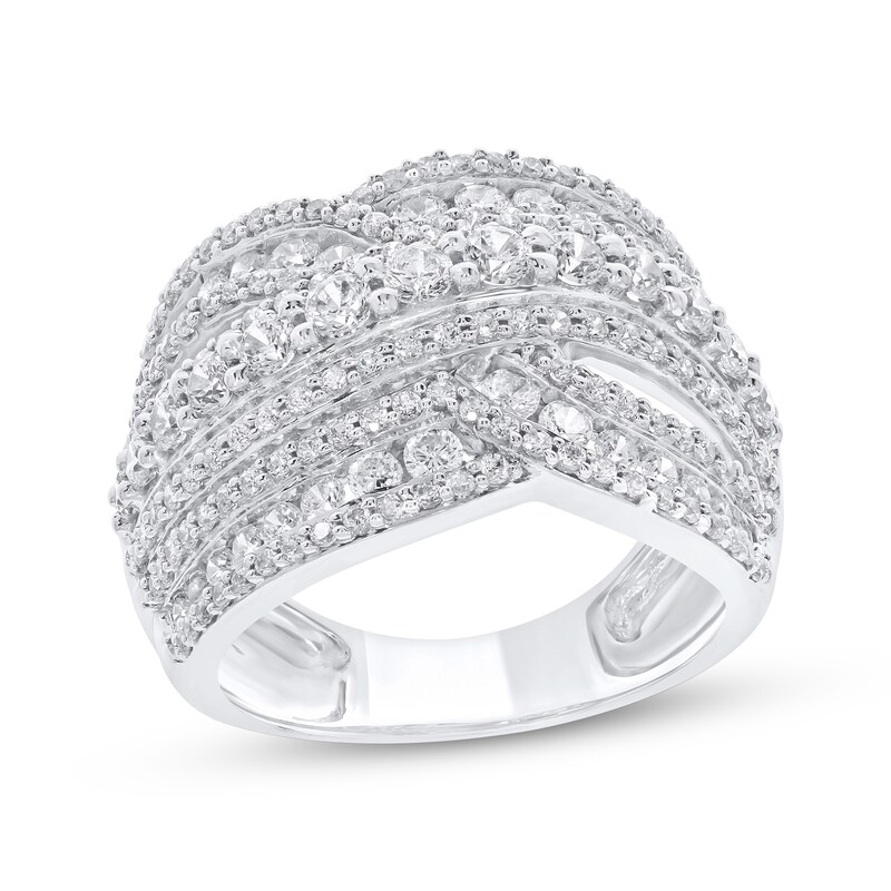 Previously Owned Diamond Bypass Ring 2 ct tw Round-cut 10K White Gold