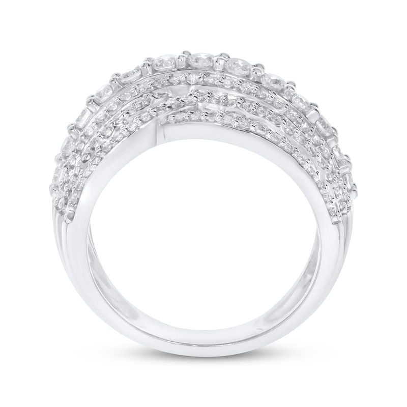 Previously Owned Diamond Bypass Ring 2 ct tw Round-cut 10K White Gold