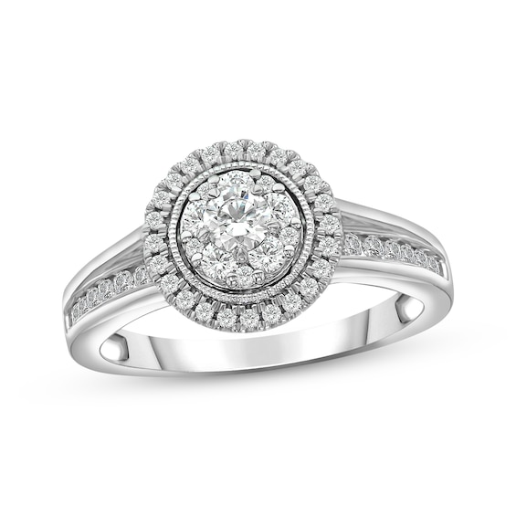 Previously Owned Diamond Engagement Ring 3/4 ct tw Round-cut 14K White Gold