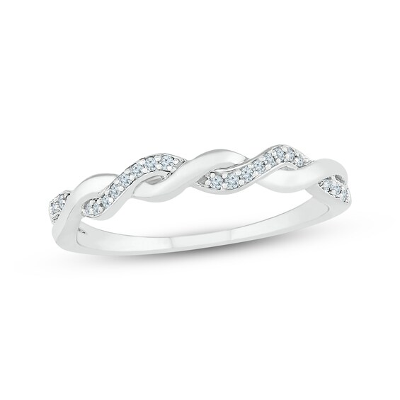 Previously Owned Diamond Anniversary Band 1/10 ct tw Round-cut 10K White Gold