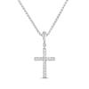 Previously Owned Diamond Cross Necklace 1/15 ct tw 10K White Gold 18"