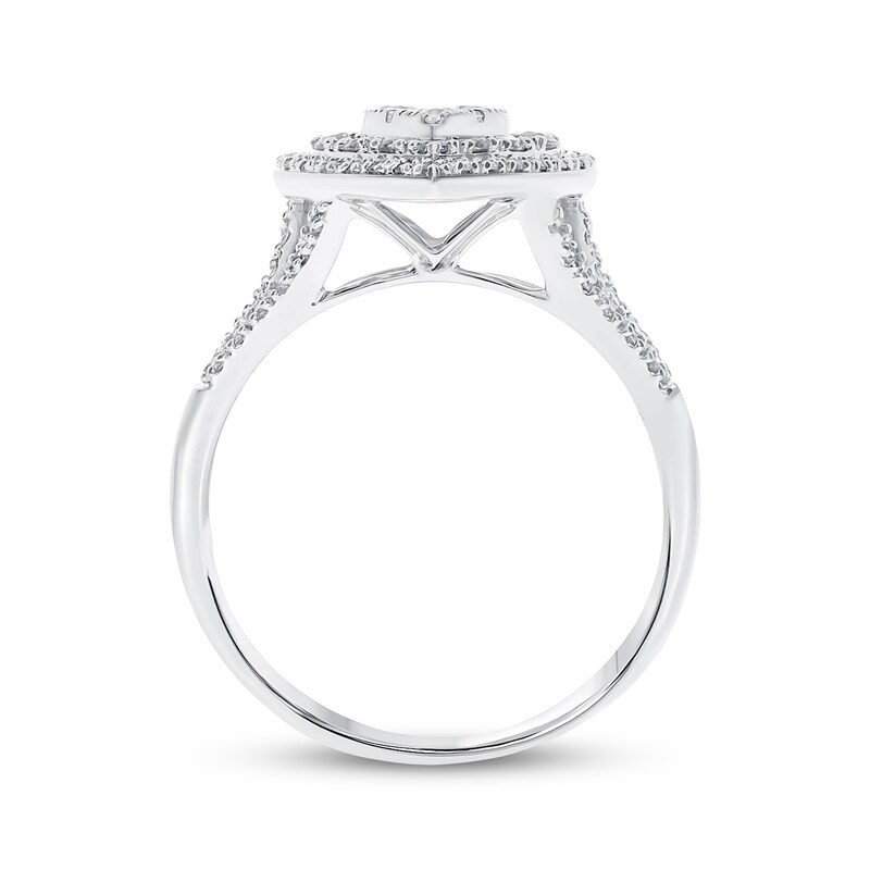 Main Image 3 of Previously Owned Diamond Heart Ring 1/2 ct tw Round-cut 10K White Gold