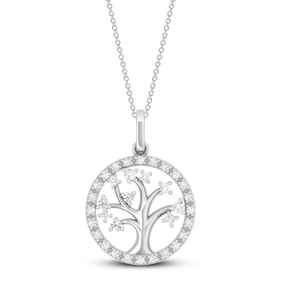 Previously Owned Diamond Tree of Life Necklace 1/3 ct tw 10K White Gold 18"