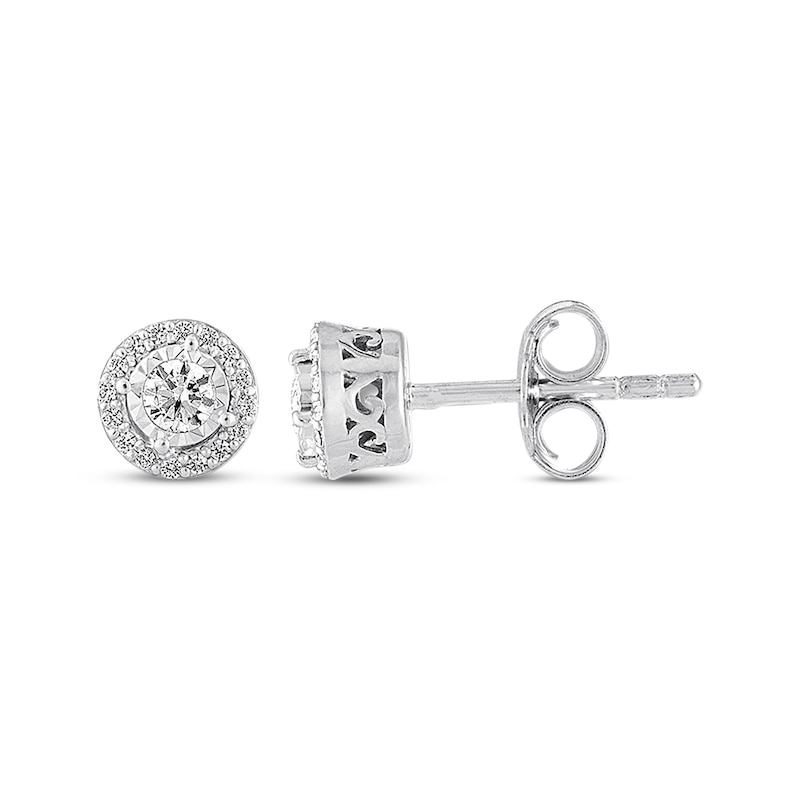 Main Image 1 of Previously Owned Diamond Earrings 1/4 ct tw Round-cut 10K White Gold