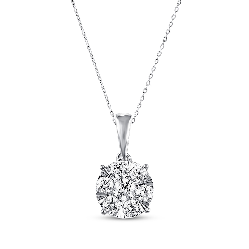 Previously Owned Diamond Necklace 1/4 ct tw Round-cut 10K White Gold