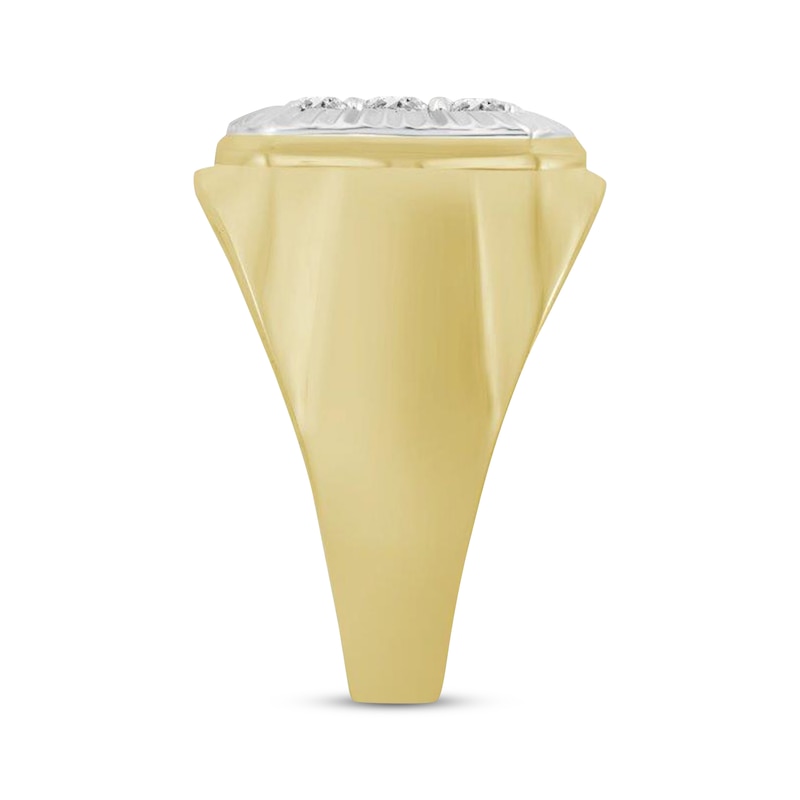 Main Image 2 of Previously Owned Men's Diamond Ring 1/2 ct tw Round-cut 10K Two-Tone Gold