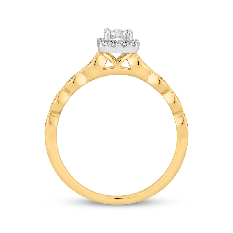 Main Image 3 of Previously Owned Diamond Engagement Ring 3/8 ct tw Princess & Round-cut 10K Two-Tone Gold
