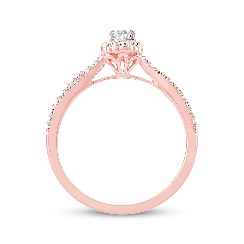 Main Image 3 of Previously Owned Diamond Engagement Ring 1/2 ct tw Pear & Round-cut 14K Rose Gold