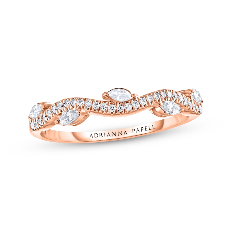 Main Image 1 of Previously Owned Adrianna Papell Diamond Anniversary Band 1/3 ct tw Round & Marquise-cut 14K Rose Gold