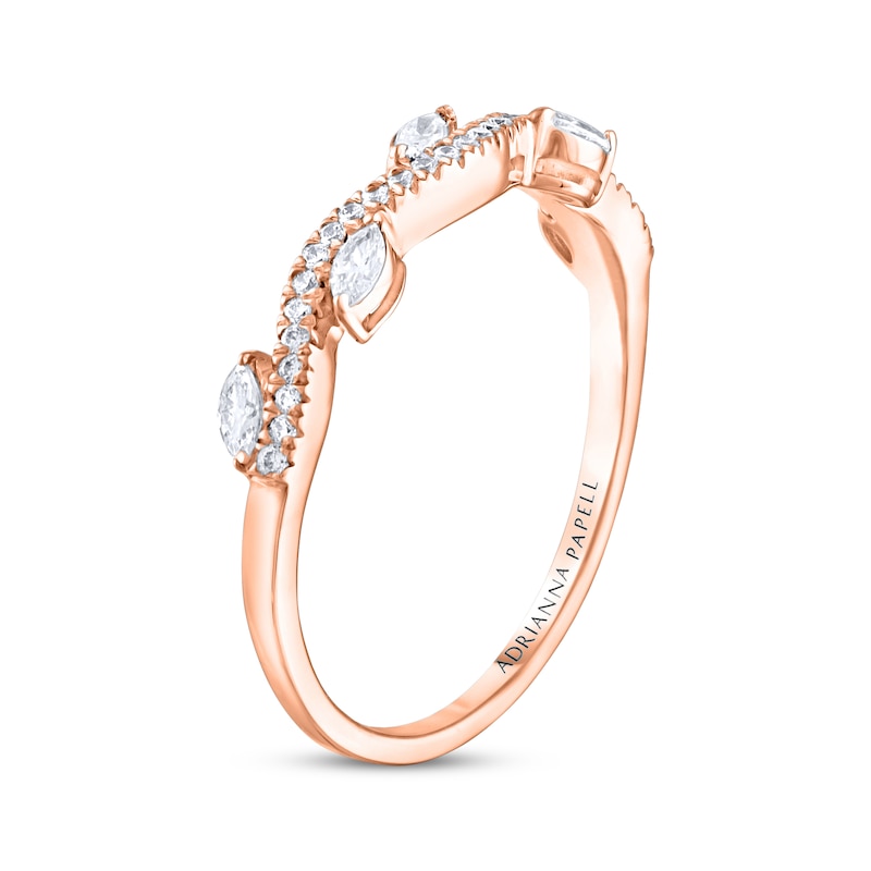 Main Image 2 of Previously Owned Adrianna Papell Diamond Anniversary Band 1/3 ct tw Round & Marquise-cut 14K Rose Gold