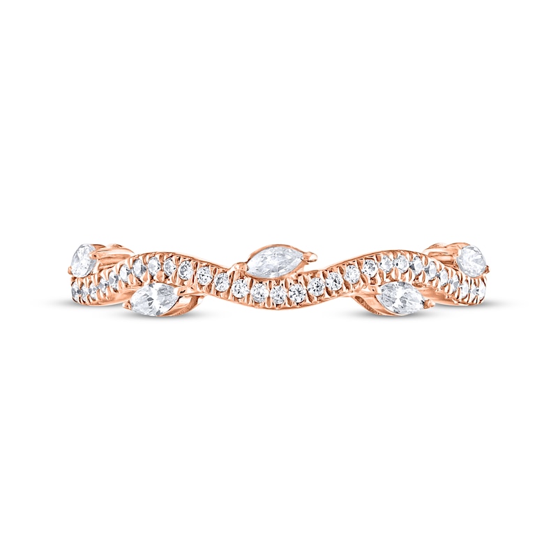 Main Image 3 of Previously Owned Adrianna Papell Diamond Anniversary Band 1/3 ct tw Round & Marquise-cut 14K Rose Gold