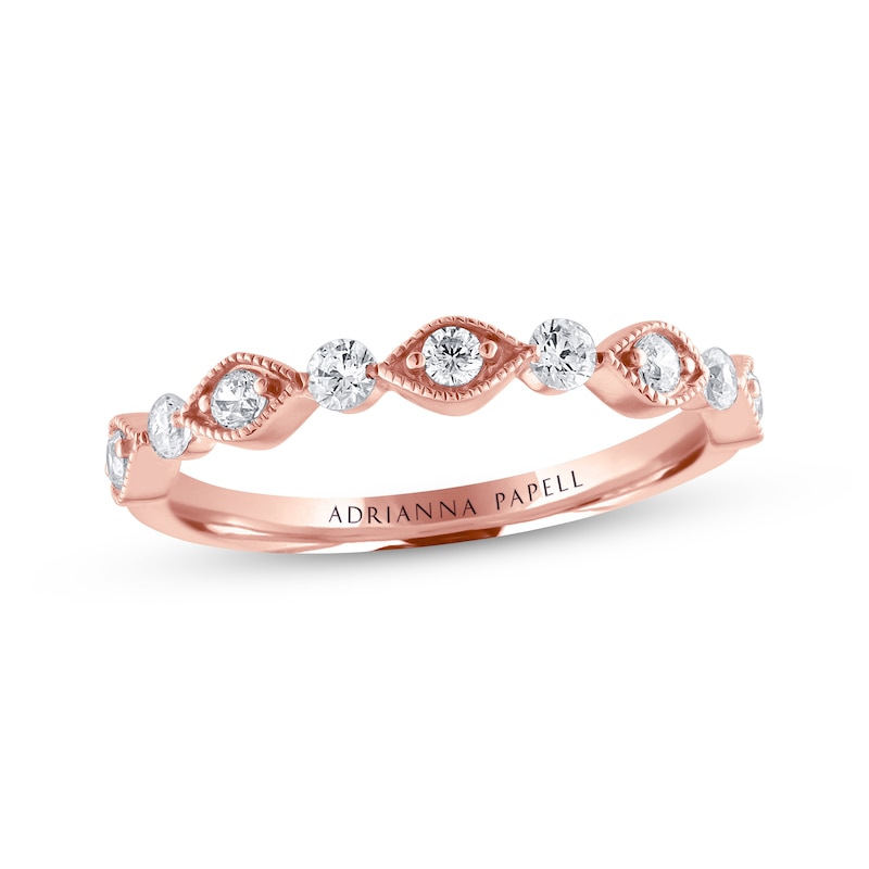 Main Image 1 of Previously Owned Adrianna Papell Diamond Anniversary Band 1/3 ct tw Round-cut 14K Rose Gold