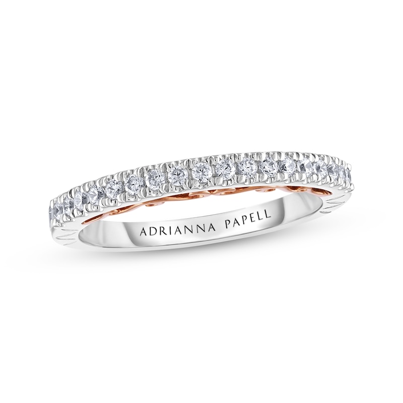 Main Image 1 of Previously Owned Adrianna Papell Diamond Wedding Band 1/4 ct tw Round-cut 14K Two-Tone Gold
