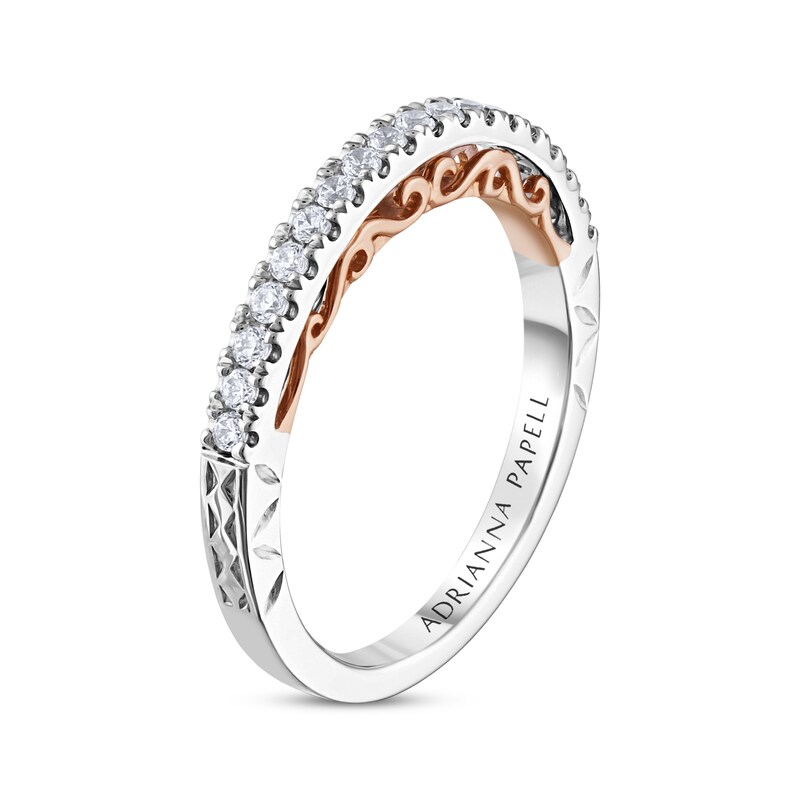 Main Image 2 of Previously Owned Adrianna Papell Diamond Wedding Band 1/4 ct tw Round-cut 14K Two-Tone Gold