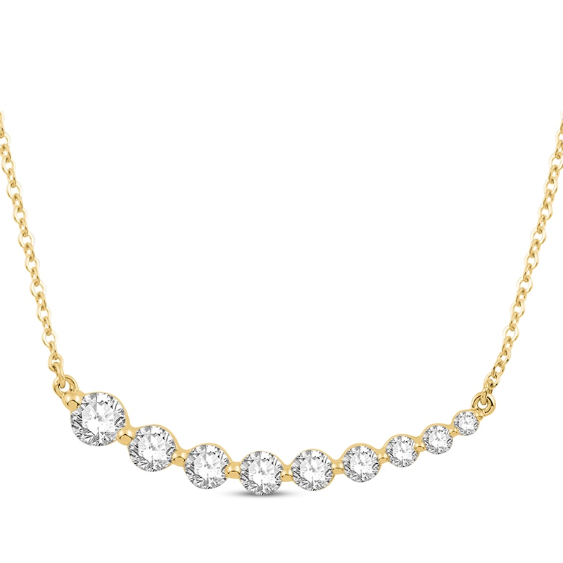 Main Image 1 of Previously Owned Diamond Necklace 3/4 ct tw Round-cut 10K Yellow Gold 19&quot;