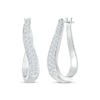 Thumbnail Image 0 of Previously Owned Diamond Swirl Hoop Earrings 3/4 ct tw Round-cut Sterling Silver