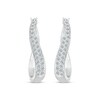 Thumbnail Image 2 of Previously Owned Diamond Swirl Hoop Earrings 3/4 ct tw Round-cut Sterling Silver