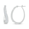 Thumbnail Image 2 of Previously Owned Diamond Swirl Hoop Earrings 3/4 ct tw Round-cut Sterling Silver