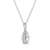 Thumbnail Image 1 of Previously Owned Forever Connected Diamond Necklace 1/2 ct tw Pear & Round-cut 10K White Gold 18"