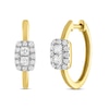 Thumbnail Image 1 of Previously Owned Forever Connected Diamond Hoop Earrings 3/8 ct tw Princess & Round-cut 10K Yellow Gold