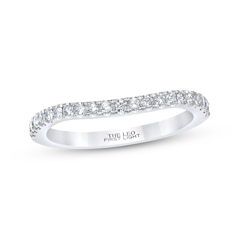 Main Image 1 of Previously Owned THE LEO First Light Diamond Wedding Band 1/4 ct tw Round-cut 14K White Gold