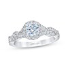 Thumbnail Image 1 of Previously Owned THE LEO First Light Diamond Engagement Ring 7/8 ct tw Round-cut 14K White Gold