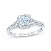 Thumbnail Image 1 of Previously Owned THE LEO First Light Diamond Engagement Ring 3/4 ct tw Princess & Round-cut 14K White Gold