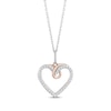 Thumbnail Image 1 of Previously Owned Hallmark Diamonds Heart Necklace 1/10 ct tw Sterling Silver & 10K Rose Gold 18"