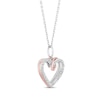 Thumbnail Image 2 of Previously Owned Hallmark Diamonds Heart Necklace 1/10 ct tw Sterling Silver & 10K Rose Gold 18"