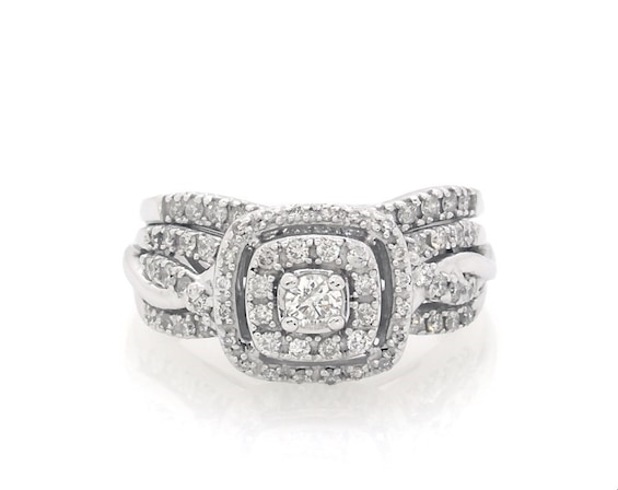 Previously Owned Diamond Bridal Set 1/2 ct tw 10K White Gold