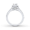 Thumbnail Image 2 of Previously Owned THE LEO Diamond Engagement Ring 1 ct tw Emerald & Round-cut 14K White Gold